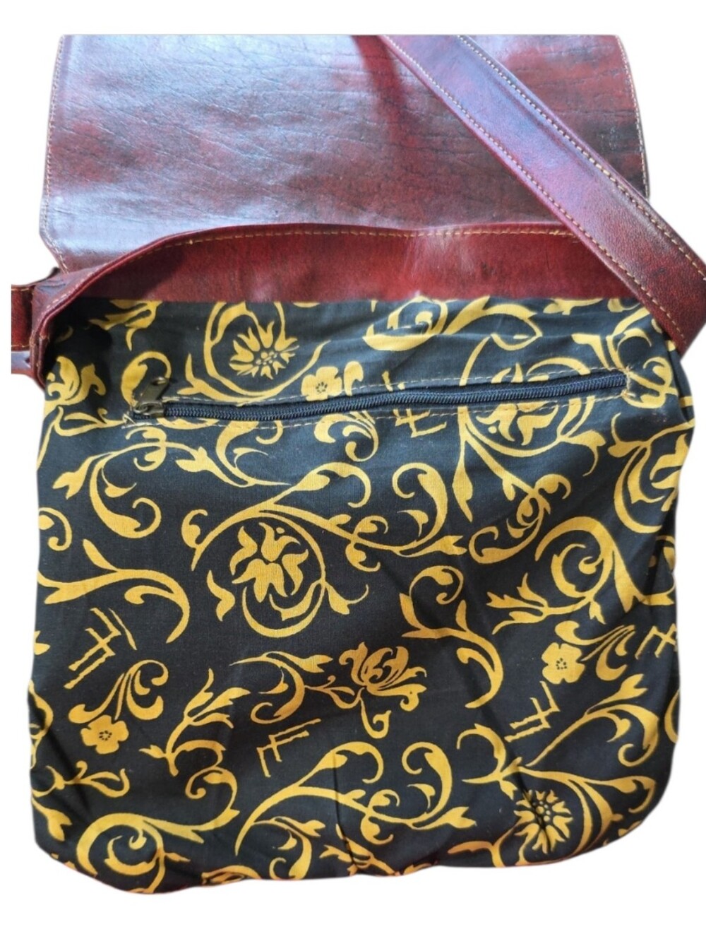 Vintage JL Saldivar Hand Tooled Red Leather Crossbody Messenger Bag Paraguay - Picture 10 of 15